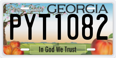 GA license plate PYT1082