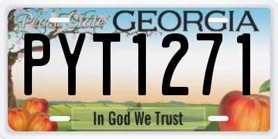 GA license plate PYT1271