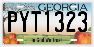 GA license plate PYT1323