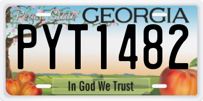 GA license plate PYT1482