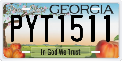 GA license plate PYT1511