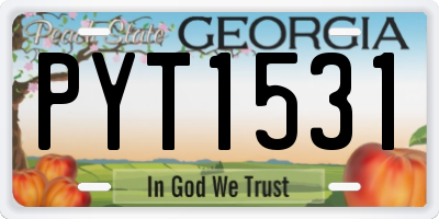 GA license plate PYT1531