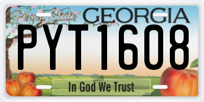 GA license plate PYT1608