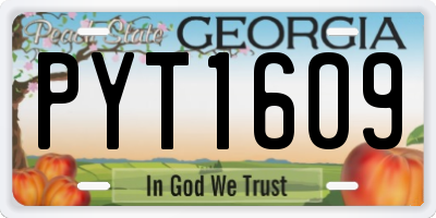 GA license plate PYT1609