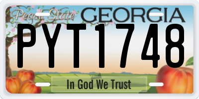 GA license plate PYT1748