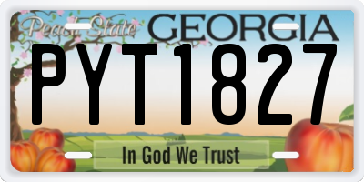 GA license plate PYT1827