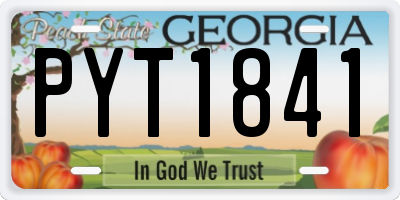 GA license plate PYT1841