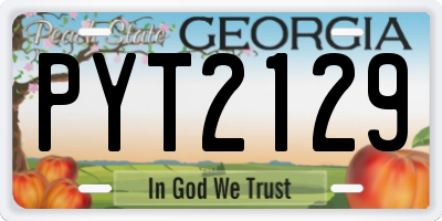 GA license plate PYT2129
