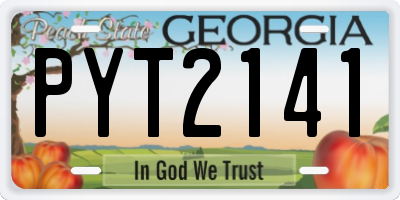 GA license plate PYT2141