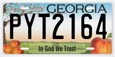 GA license plate PYT2164