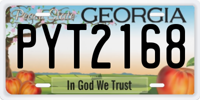 GA license plate PYT2168