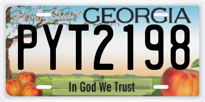 GA license plate PYT2198