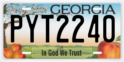 GA license plate PYT2240