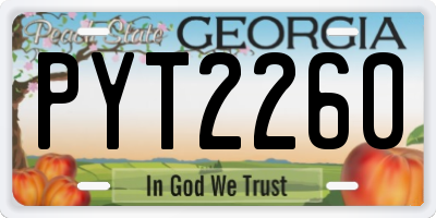 GA license plate PYT2260