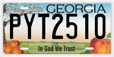 GA license plate PYT2510