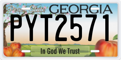 GA license plate PYT2571