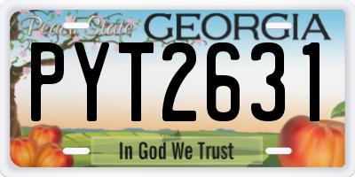 GA license plate PYT2631