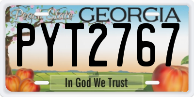 GA license plate PYT2767