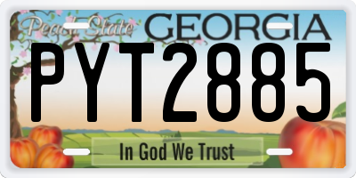 GA license plate PYT2885