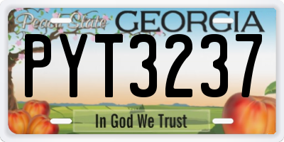 GA license plate PYT3237