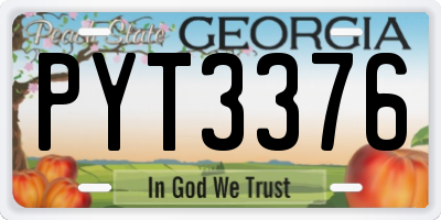GA license plate PYT3376
