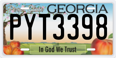GA license plate PYT3398