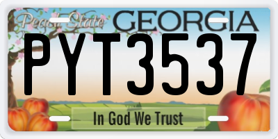 GA license plate PYT3537
