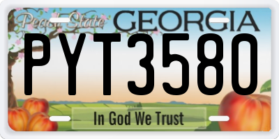 GA license plate PYT3580