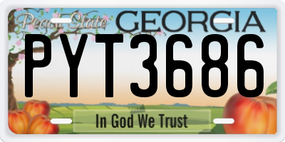 GA license plate PYT3686