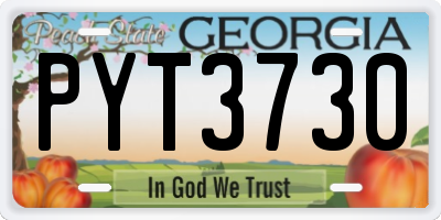 GA license plate PYT3730