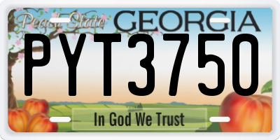 GA license plate PYT3750