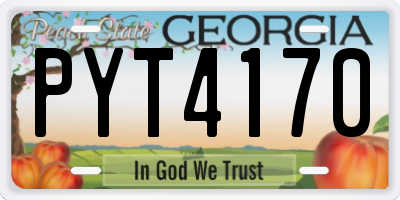GA license plate PYT4170