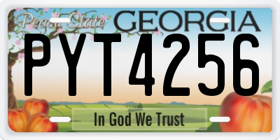 GA license plate PYT4256