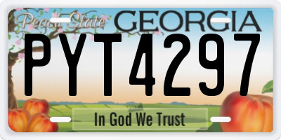 GA license plate PYT4297