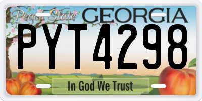 GA license plate PYT4298