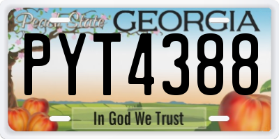 GA license plate PYT4388
