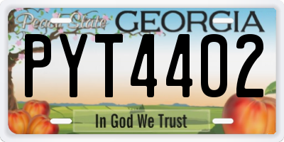 GA license plate PYT4402