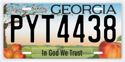 GA license plate PYT4438