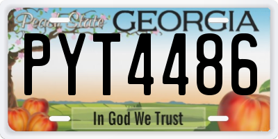 GA license plate PYT4486
