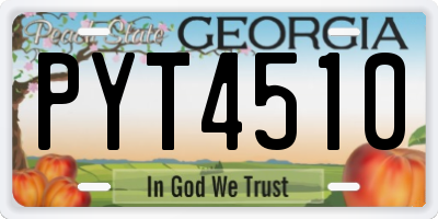 GA license plate PYT4510
