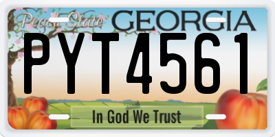 GA license plate PYT4561