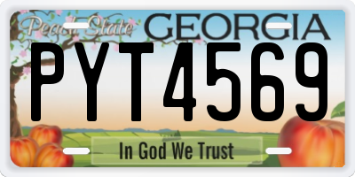 GA license plate PYT4569