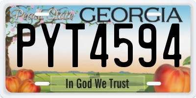 GA license plate PYT4594