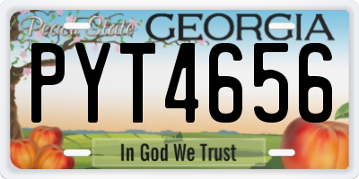 GA license plate PYT4656