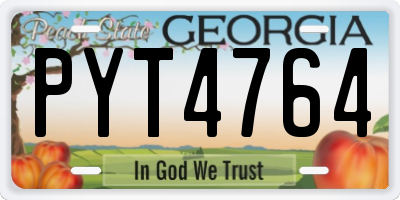 GA license plate PYT4764