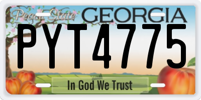 GA license plate PYT4775