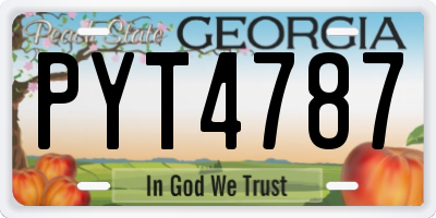 GA license plate PYT4787