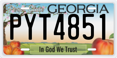 GA license plate PYT4851