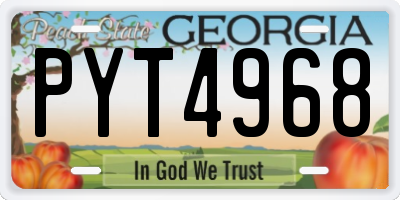 GA license plate PYT4968