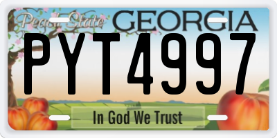 GA license plate PYT4997
